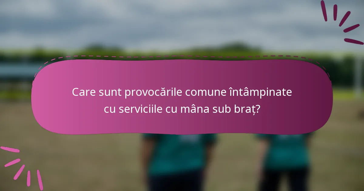 Care sunt provocările comune întâmpinate cu serviciile cu mâna sub braț?