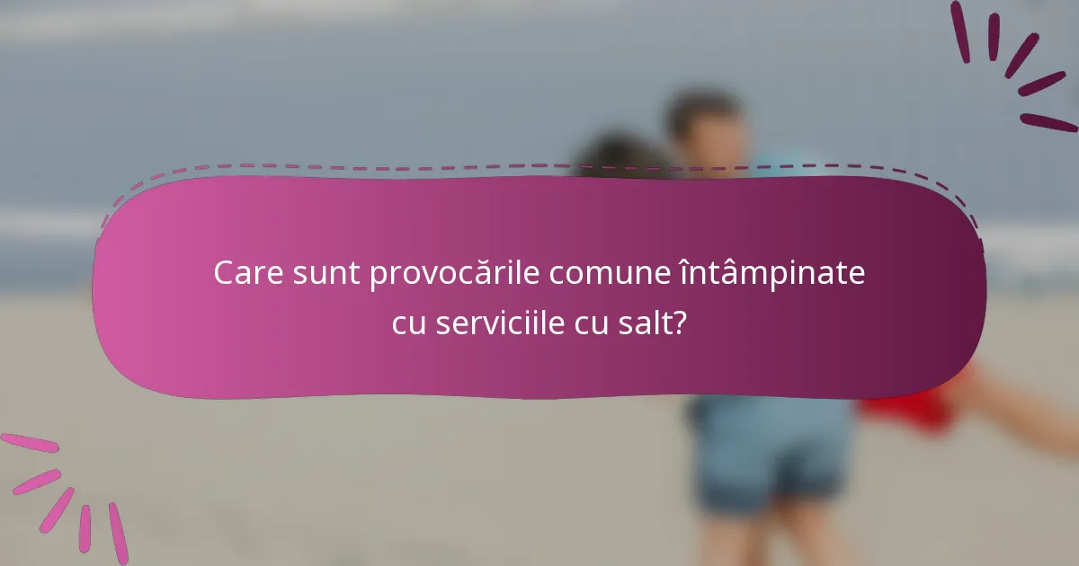 Care sunt provocările comune întâmpinate cu serviciile cu salt?