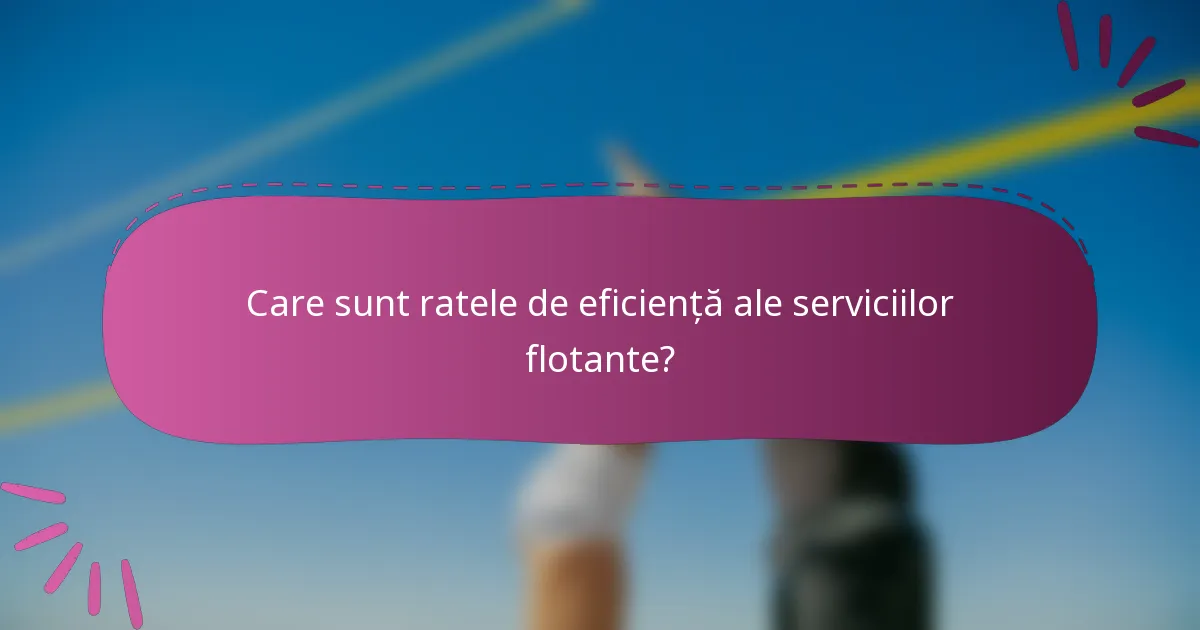 Care sunt ratele de eficiență ale serviciilor flotante?
